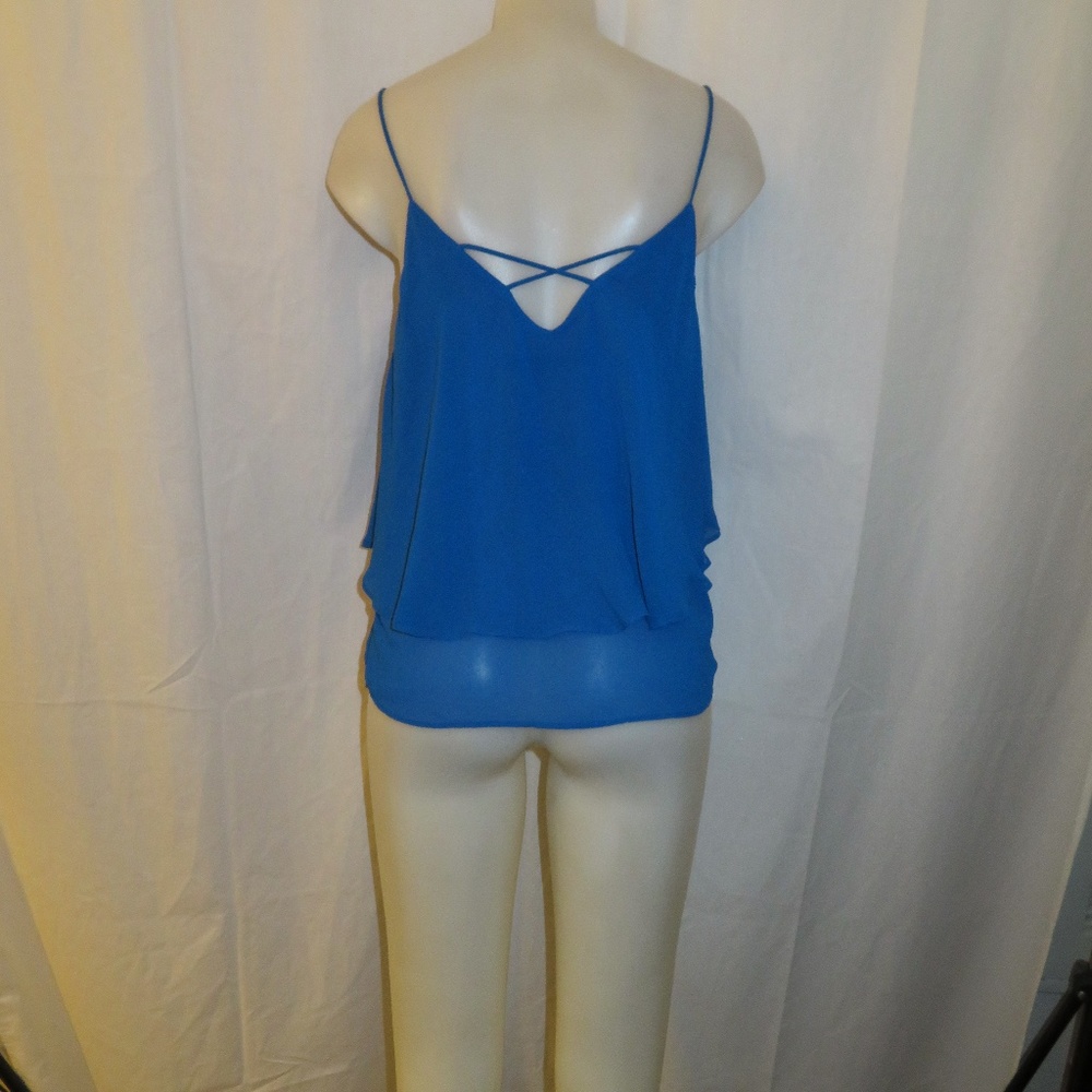 BACKSTAGE BLUE RUFFLE TOP XS - Picture 4 of 5